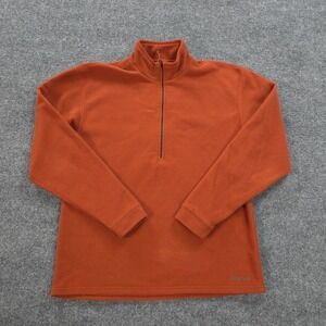 Simms Sweatshirt Mens Medium Orange Fleece 1/2 Zip Performance Fishing Outdoors